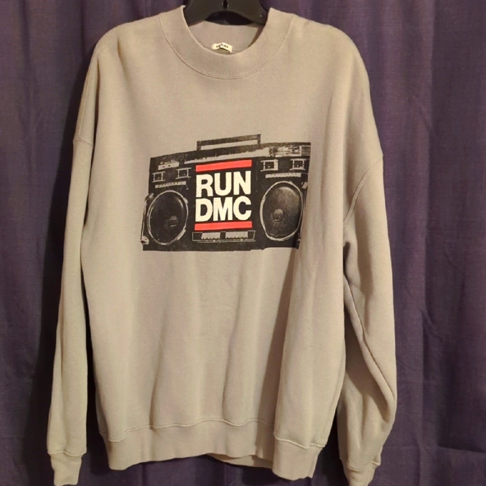 Gray RUN DMC Oversized Vintage Sweatshirt